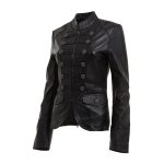 Women Military Gothic Leather Blazer | Goth Coat - Image 3