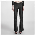 Women Gothic Steampunk Rockabilly Pants | Sexy Zipper Goth Trousers