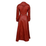 Women Full-Length Red Military Trench Coat - Image 4