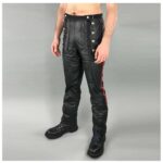 Men Gothic Officer Leather Pants