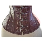 Women Steampunk Style Real Sheepskin Leather Corset – Steel Boned Gothic Waist Training - Image 2