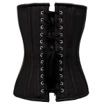 Leather Overbust Corset With Cups – Gothic Steel-Boned - Image 2