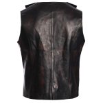 Men Steampunk Waistcoat Black Fashion Two Toned Leather Vest - Image 2