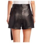 Clubwear Gothic Black Belted Leather Shorts - Image 3