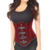 Red Velvet Underbust Gothic Buckle Corset for Women
