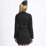 Women Punk Military Coat Winter Uniform Style High Collar Wool Coat Girl Soldier - Image 2