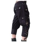 Unisex Gothic D-Ring Strap Cargo Shorts - Image 3