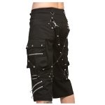 Gothic Metallic Shorts | 100% Cotton Black Pockets Shorts - Image 3