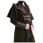 Men Steampunk Brown Velvet Full-Length Gothic Coat | Vintage Regency Highwayman Gothic Overcoat - Image 3