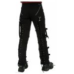Women Black Gothic Skinny Pants | Buckle Strap & D-Ring Punk Trousers - Image 3