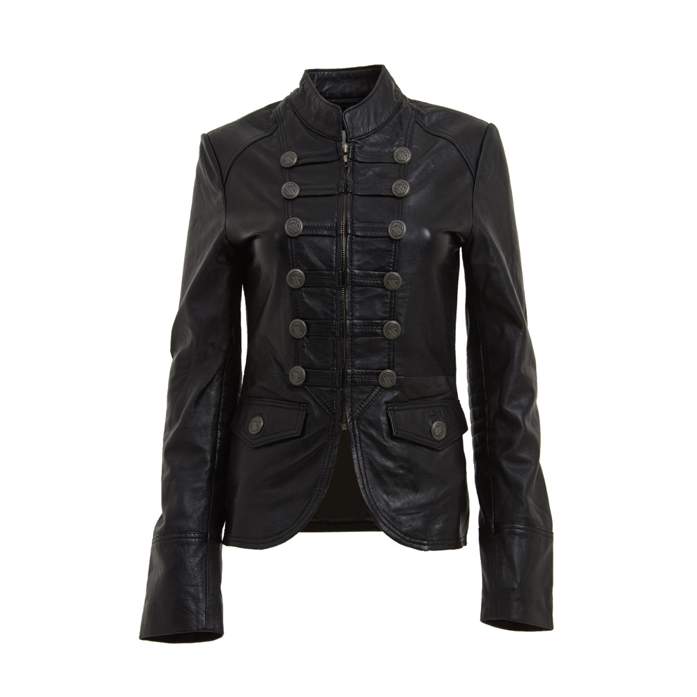 Women’s Military Gothic Leather Blazer Jacket