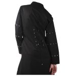 Women Gothic Autumn Long Black Coat | Zipper & Studded Coat - Image 2