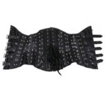 Women Black Leather Steel Boned Waist slimming Women Corset - Image 2