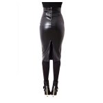 Women Gothic Black PVC Leather Skirt | High Waist Party Pencil Skirt - Image 3