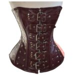 Women’s Steampunk Style Real Sheepskin Leather Corset – Steel Boned Gothic Waist Training
