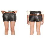 Clubwear Gothic Black Belted Leather Shorts - Image 2