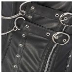 Women Gothic Black Leather Buckle Corset Overbust - Image 3