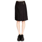 Ladies’ Gothic Steampunk Long Black Kilt