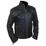 Motorcycle Designer Black Leather Jacket - Image 3
