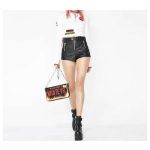 Women Mystic High Waist Black Shiny Shorts - Image 2