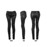 Women Gothic Genuine Sheepskin Leather Pants | Luxury Gothic Fashion - Image 3
