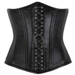 Women Underbust Leather Gothic Corset – Alternative Fashion Clothing - Image 4