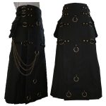Gothic Black Chain Straps Kilt - Image 3
