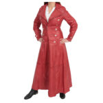 Women’s Full-Length Red Military Trench Coat | Real Nappa Leather
