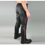 Men Gothic Officer Leather Pants - Image 3