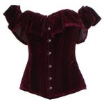 Women Steampunk Wine Roses Corset Steel Boned - Image 3