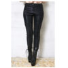 Women’s Punk Rock Motorcycle Leather Pants | Biker Gothic PVC Trousers