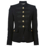 Women’s Gothic Military Style Coat | Black Officer Fashion Coat with Golden Buttons