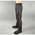 Men Gothic Officer Leather Pants - Image 2