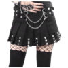 Women’s Gothic Punk Skirt with Silver Chains