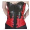 Women’s Gothic Flame Leather Overbust Corset | Red Flame Steel-Boned Corset