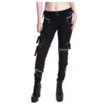 Gothic Industrial Punk Pants – Black Alternative Slim-Fit Trousers