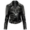Women’s Real Leather Fashion Gothic Jacket