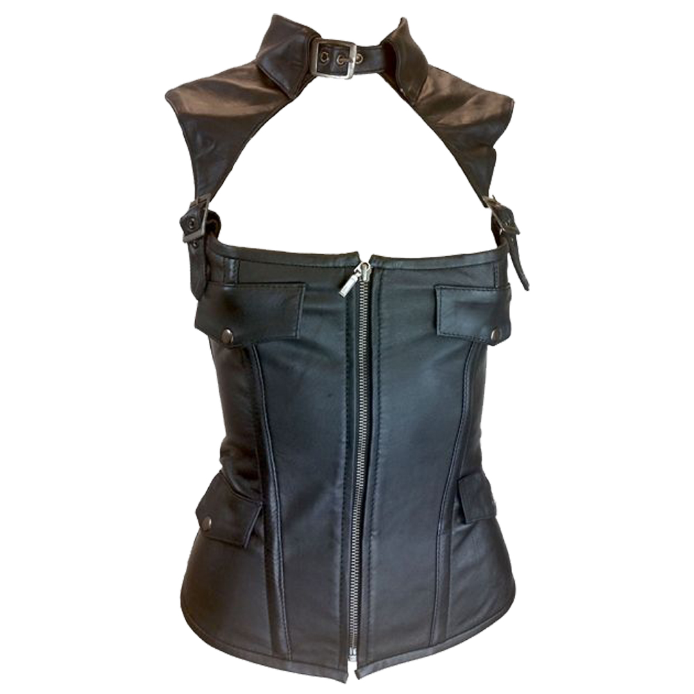 Women’s Collar Leather Gothic Corset
