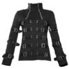 Women’s Gothic Steampunk Jacket, Buckles and Eyelets, Hip Length Bondage Gothic Jacket (2025)