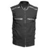Men Gothic Sleeveless Studded Shirt | Black Emo Cotton Gothic Shirt