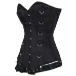 Women’s Buckle Belt Leather Corset | Gothic Steel-Boned Waist Training Overbust