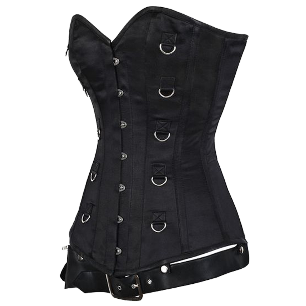 Women’s Buckle Belt Leather Corset | Gothic Steel-Boned Waist Training Overbust