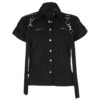 Men Gothic Shirt Short Sleeveless Steampunk Black Shirt Gothic Clothing (2025)