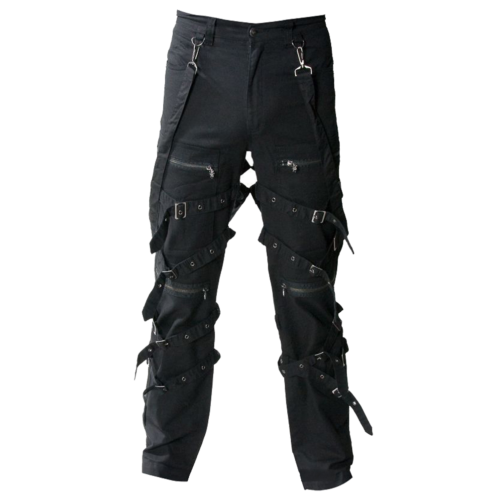 Prime Quality Men Gothic Pant Black Chrome Trousers Buckle Style High Waist Pants (2025)