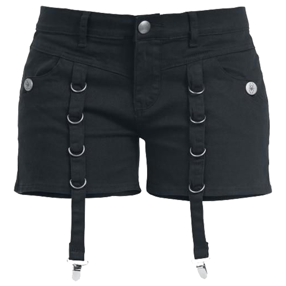 Scene Queen Gothic Black Mini Shorts