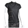 Men Gothic Shirt Black Short Sleeve D-Ring Fetish Style Bondage Shirt (2025)