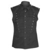 Men Gothic Shirt Black Sleeveless Studded Cotton Bondage Style Shirt (2025)