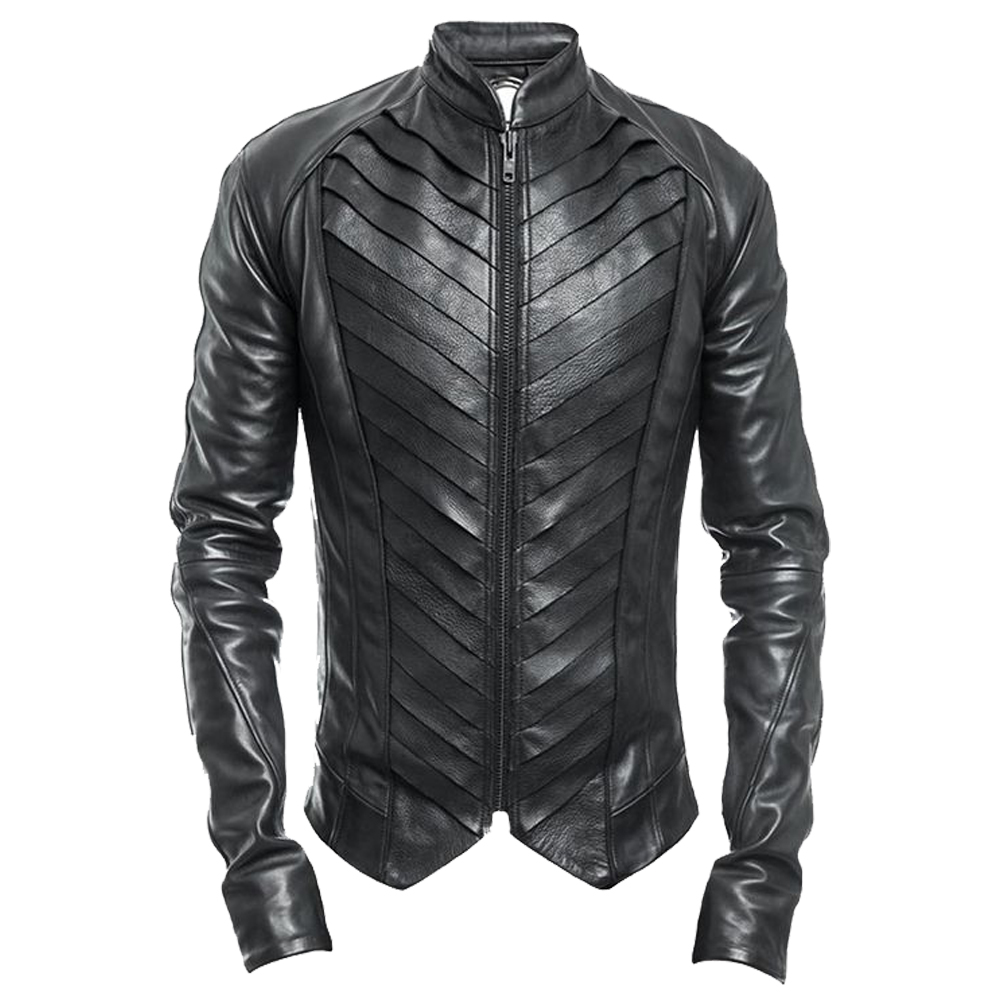 Men’s Genuine Black Leather Gothic Jacket