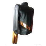 Nightclub Gold Unisex Leather Jacket | Men Gothic Partywear Jacket - Image 2