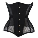 Ladies Black Mesh Underbust Waist Training Corset Bodyshaper Top - Image 3